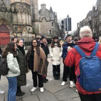 Group of people with tour guide