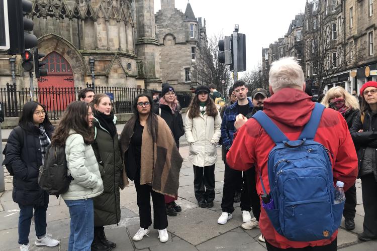 Group of people with tour guide