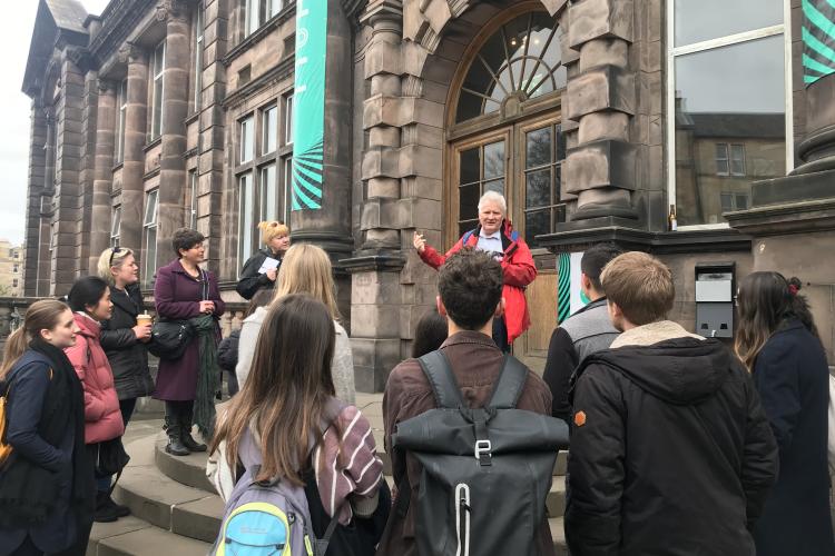 Group of people with a tour guide