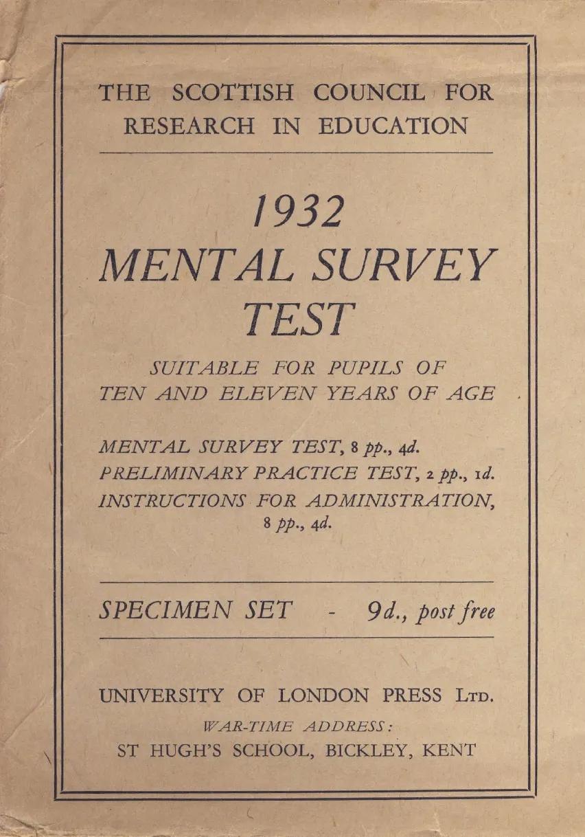 1932 Scottish Mental Survey